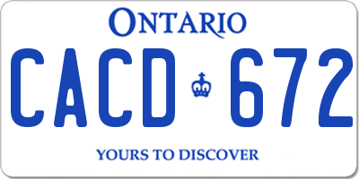 ON license plate CACD672