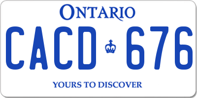 ON license plate CACD676