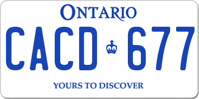 ON license plate CACD677