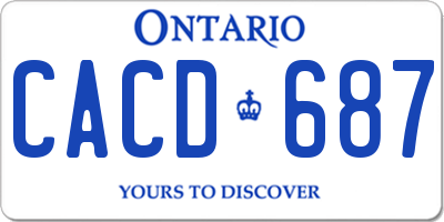 ON license plate CACD687