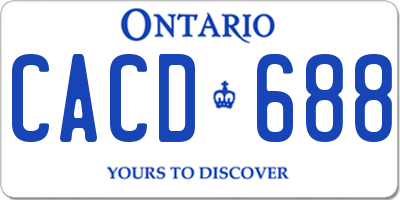 ON license plate CACD688