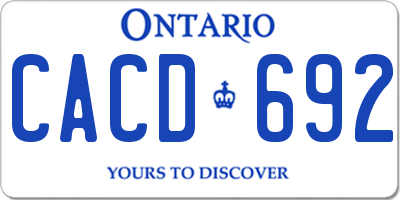 ON license plate CACD692