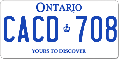 ON license plate CACD708