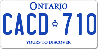 ON license plate CACD710