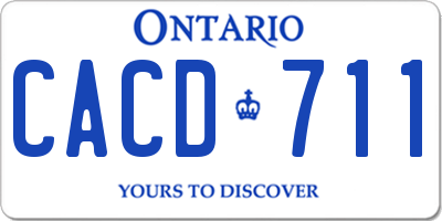 ON license plate CACD711