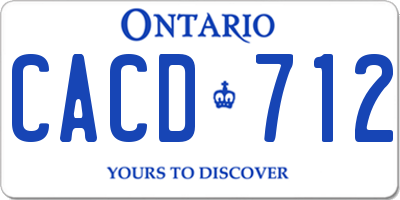 ON license plate CACD712