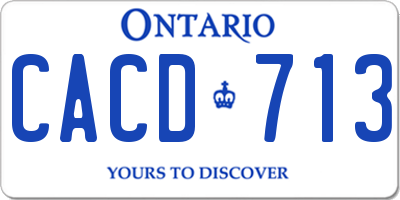 ON license plate CACD713