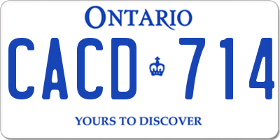 ON license plate CACD714