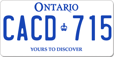 ON license plate CACD715