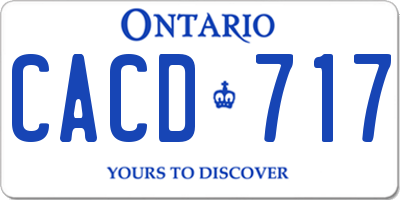 ON license plate CACD717