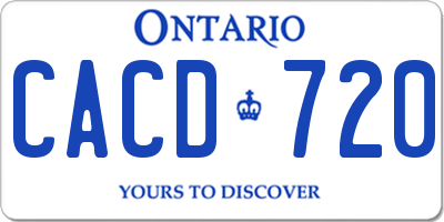 ON license plate CACD720