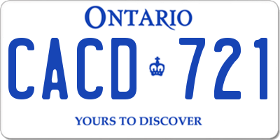 ON license plate CACD721