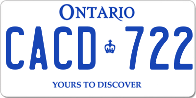 ON license plate CACD722