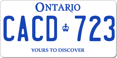 ON license plate CACD723