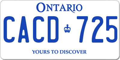 ON license plate CACD725