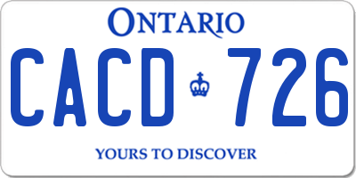 ON license plate CACD726