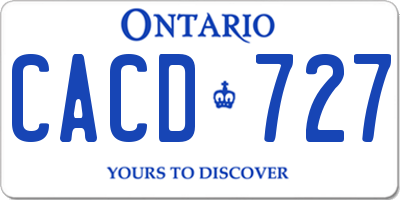 ON license plate CACD727