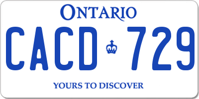 ON license plate CACD729