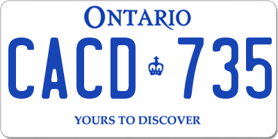 ON license plate CACD735