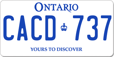 ON license plate CACD737