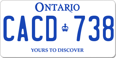 ON license plate CACD738