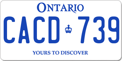 ON license plate CACD739