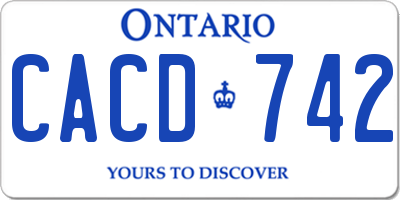 ON license plate CACD742