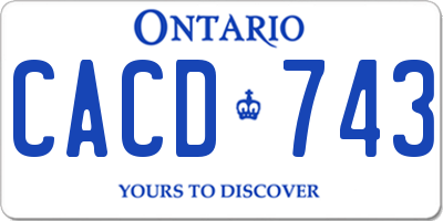 ON license plate CACD743