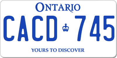 ON license plate CACD745