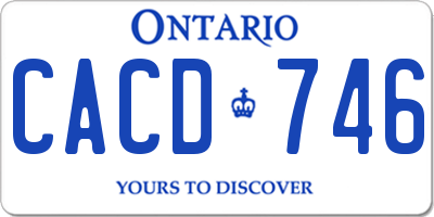 ON license plate CACD746