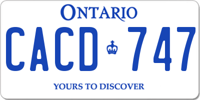 ON license plate CACD747