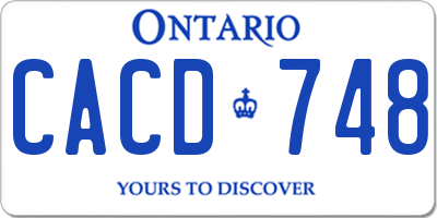 ON license plate CACD748