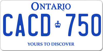 ON license plate CACD750