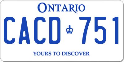 ON license plate CACD751