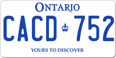 ON license plate CACD752