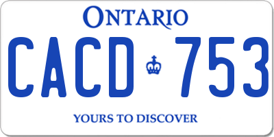 ON license plate CACD753