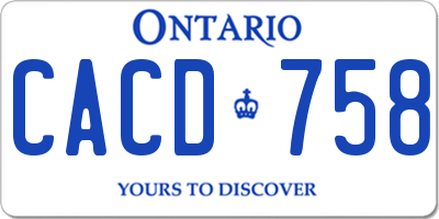 ON license plate CACD758