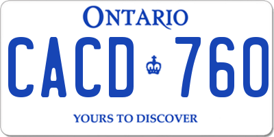 ON license plate CACD760