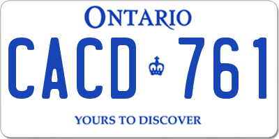 ON license plate CACD761