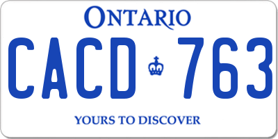 ON license plate CACD763