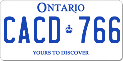 ON license plate CACD766