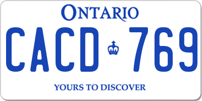 ON license plate CACD769