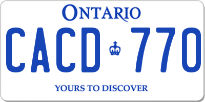 ON license plate CACD770