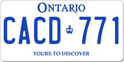 ON license plate CACD771