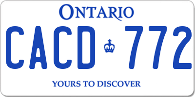 ON license plate CACD772