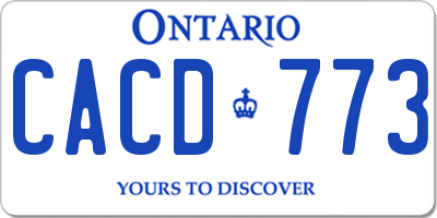 ON license plate CACD773