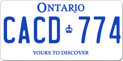 ON license plate CACD774