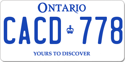 ON license plate CACD778