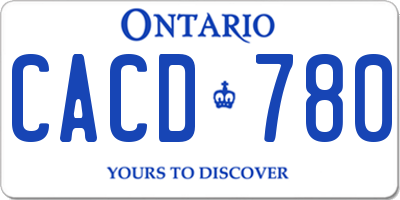 ON license plate CACD780