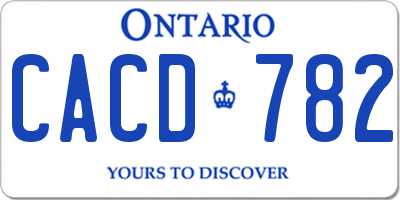 ON license plate CACD782